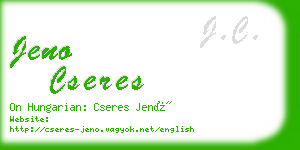 jeno cseres business card